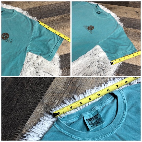 Southern couture teal blue shirt sleeve shirt - Picture 8 of 8